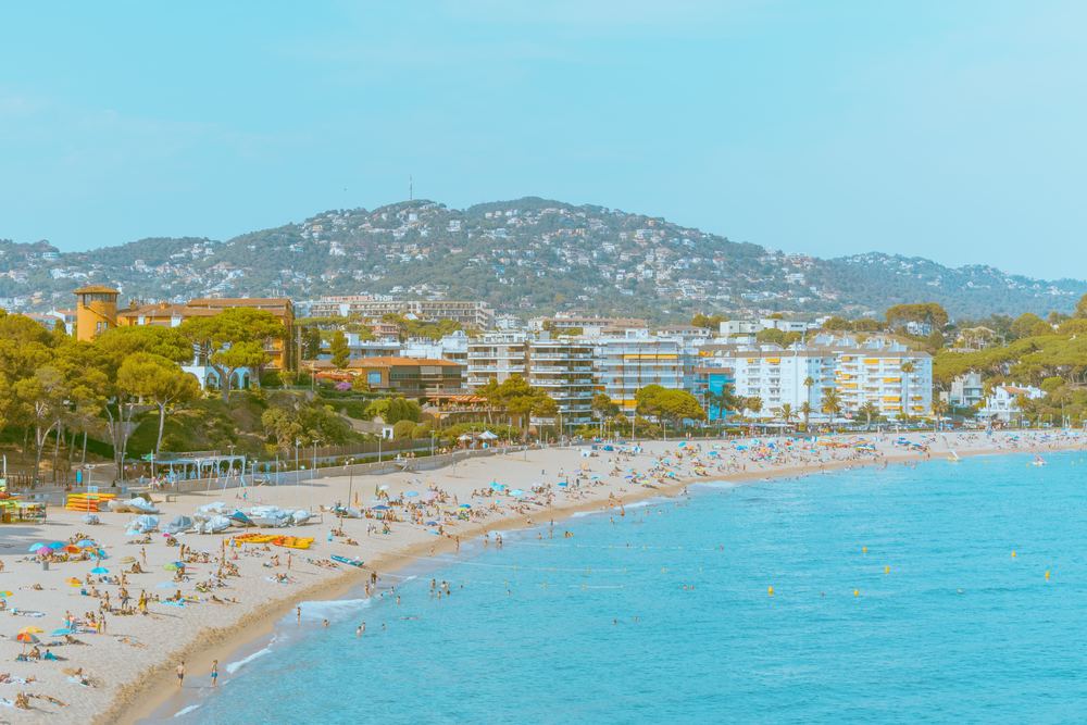 A busy beach at Fenals